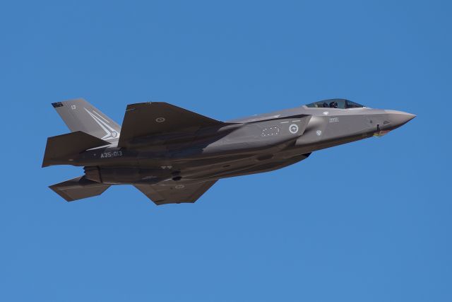 Lockheed F-35C (A35013) - The 13th F-35A for the Royal Australian Air Force banking out of NAS Fort Worth JRB on a test flight.