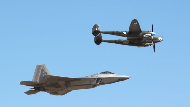 Lockheed P-38 Lightning — - Heritage Flight, Pike's Peak Regional Airshow 9/21/19