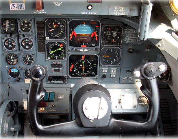 Grumman Gulfstream 1 (ZS-PHI) - Co-Pilots instrumentation.