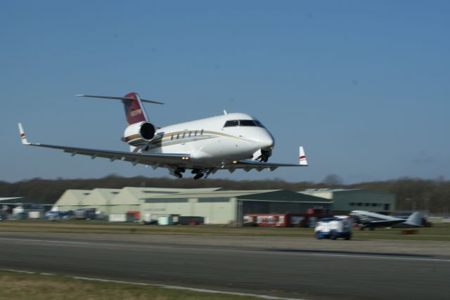 Canadair Challenger (N601PR) - N601PR departing Dunsfold for KPSM - 07MAR10