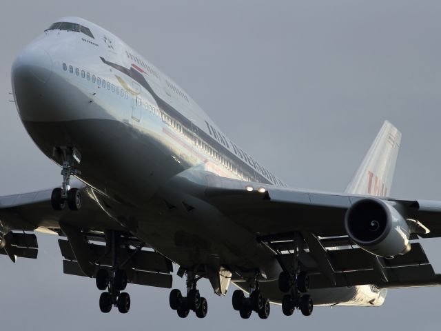 Boeing 747-200 — - This great retro livery may become even more rare to see, as Thai's new A380-800 comes on line and begins flying into LHR.