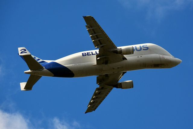 F-GSTB — - Airbus Beluga during take off in Hamburg to Toulouse 