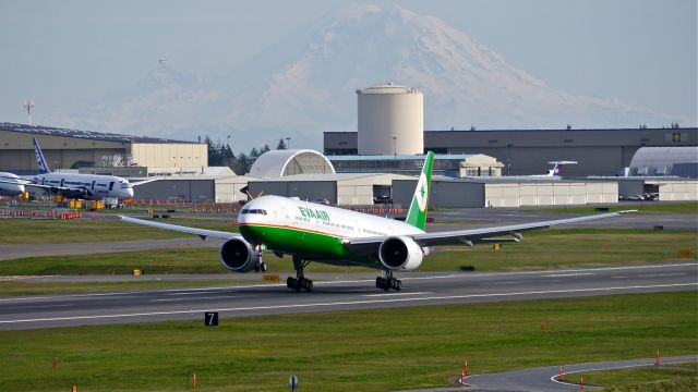 BOEING 777-300 (B-16718) - BOE426 on rotation from Rwy 34L to begin a flight test on 4/10/14. (LN:1189 / cn 43289).