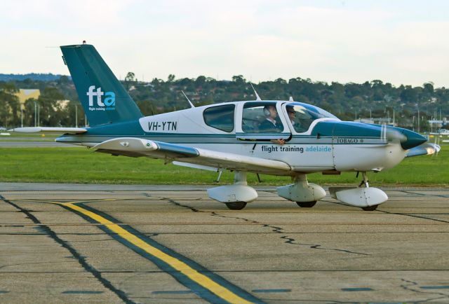 Socata Tobago (VH-YTN) - FLIGHT TRAINING ADELAIDE - FTA - SOCATA TB-10 TOBAGO - REG VH-YTN (CN 1519) - PARAFIELD AIRPORT ADELAIDE SA. AUSTRALIA - YPPF (12/6/2016) CAPTURED WITH A CANON EOS 550D AND 300MM FIXED CANON LENS.