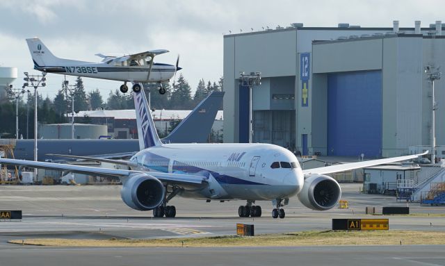 Boeing 787-8 (F-OLRC) - Air Australs first 787, F-OLRC, holding short of Runway 16R at KPAE before performing her first flight on January 24th, 2016. This is line 22, a terrible teen. Built in 2011 for ANA, she sat dormant for over 5 years waiting to be flown. 