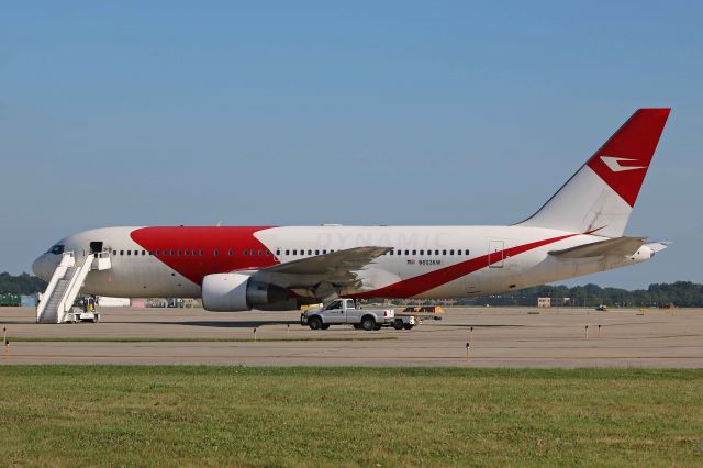 BOEING 767-200 (N603KW) - An Eastern Airlines Boeing 767-246, operating as Swift Air SWQ470 Heavy, seen here on Pad-3 just before taxiing out 11 Aug 2018. N603KW, c/n 23213, was first delivered to Japan Airlines in August 1985, just about 33-years ago, and has served many airlines since.