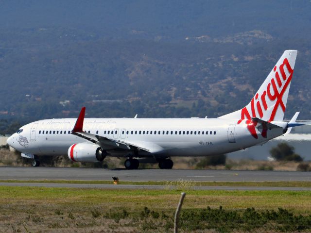 Boeing 737-800 (VH-YFK) - Rolling for take off on runway 05. Thursday 12th April 2012.