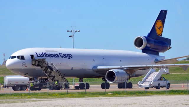 Boeing MD-11 — - Rare thing to see in Memphis. Was diverted last night to Memphis because of a storm in Atlanta