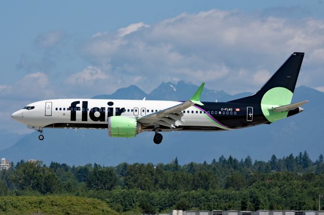 Boeing 737 MAX 8 (C-FLKC) - Flair Air's brand new one week old plane.