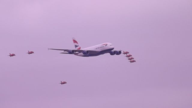 Airbus A380-800 (G-XLEA) - FAIRFORD 2013 JROON