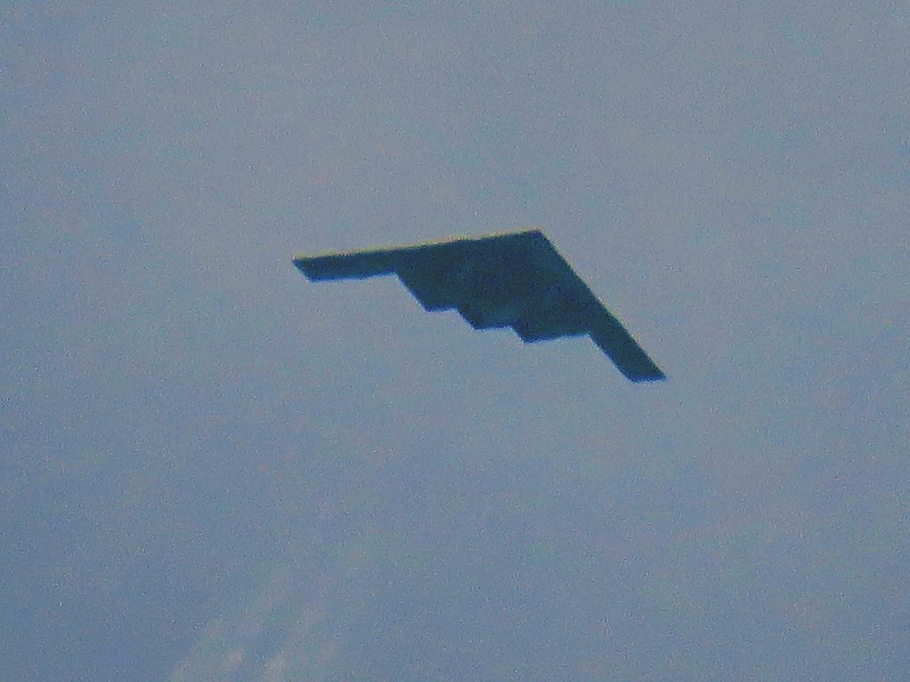 Northrop Spirit (88-0328) - Flying high over Baxter Springs Kansas (78KS) in Southeast heading East towards Joplin Missouri.