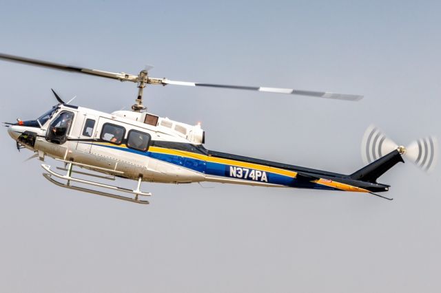 Bell VH-1 (N374PA) - Eagle Single landing at Eagle Copters after a test flight. 