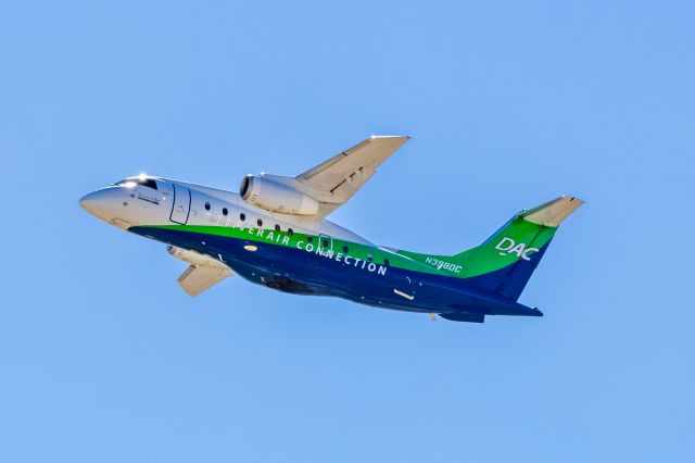 Fairchild Dornier 328JET (N398DC) - A Denver Air Connection Dornier 328 JET taking off from PHX on 2/9/23 during the Super Bowl rush. Taken with a Canon R7 and Tamron 70-200 G2 lens.