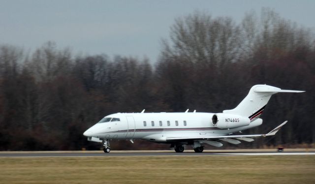 Canadair Challenger 350 (N746QS) - Heading for a departure is this 2017 Bombardier Challenger 350 in the Winter of 2024.