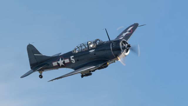NL82GA — - Douglas SBD-5 Dauntless "Lady in Blue" performing at Warbirds Over Monroe on November 9, 2024.