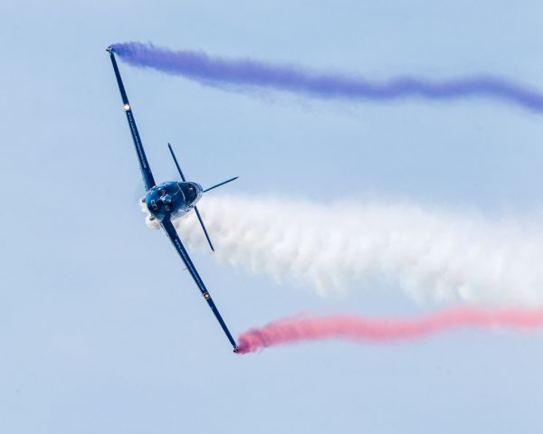 — — - Julie Clark performs in her T-34 Mentor at the Cleveland National Air Show over Labor Day weekend 2014.