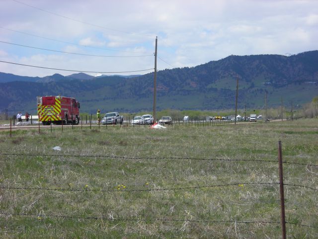 Beechcraft 35 Bonanza (N8SM) - right wing section by pole which removed it