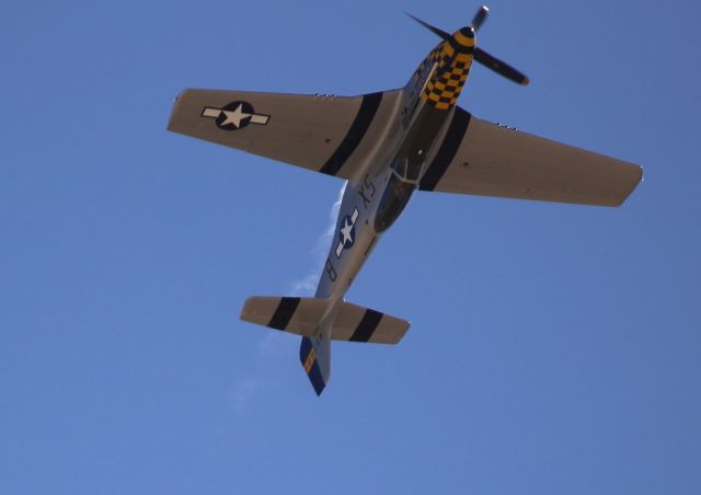 North American P-51 Mustang (N7TF) - P-51D-20-NA, N7TF, 44-73856 (flown as 44-63684), Double Trouble Two, at Thunder & Lightning Over Arizona at Davis Monthan AFB, 12 Mar 16.