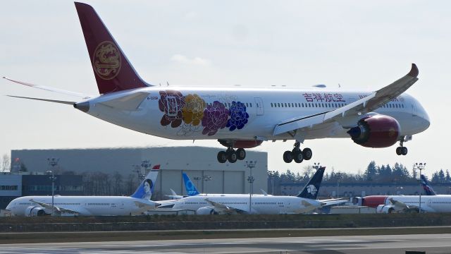 Boeing 787-9 Dreamliner (B-209R) - BOE983 on short final to Rwy 16R to complete a B1 flight on 3.21.19. (ln 825 / cn 64315).