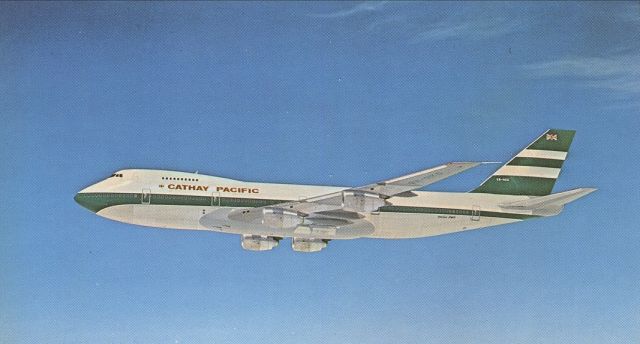 Boeing 747-200 (VR-HKG) - scanned from postcardbr /cathay pacific