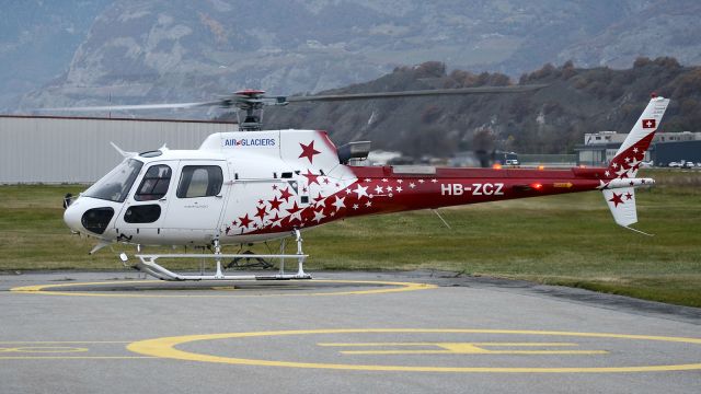 Eurocopter AS-350 AStar (HB-ZCZ) - 2001 AS350 B3 Ecureuil, Air-Glaciers, Sion, Switzerland, Nov 27, 2023