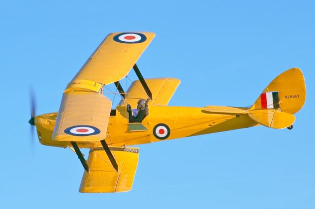 N28681 — - This is Dan Linkous & his beautiful Dehavilland Tiger Moth departure from the Hickory Aviation Museums 2009 Veterans Day Ceremony. 11/15/2009