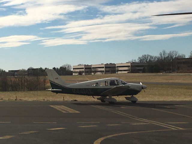 Piper Cherokee (N4414X) - N4414X (P28A) departing Wings Field (KLOM)br /Photo Date: January 9, 2021