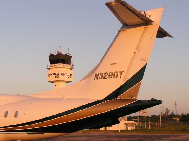 Fairchild Dornier 328JET (N328GT) - Watching the sun set in Minatitlan, MX.