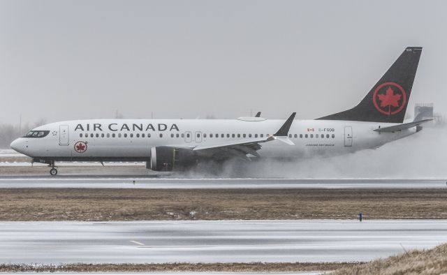 Boeing 737 MAX 8 (C-FSDB) - AC611 arrives from Halifax to an icy YYZ