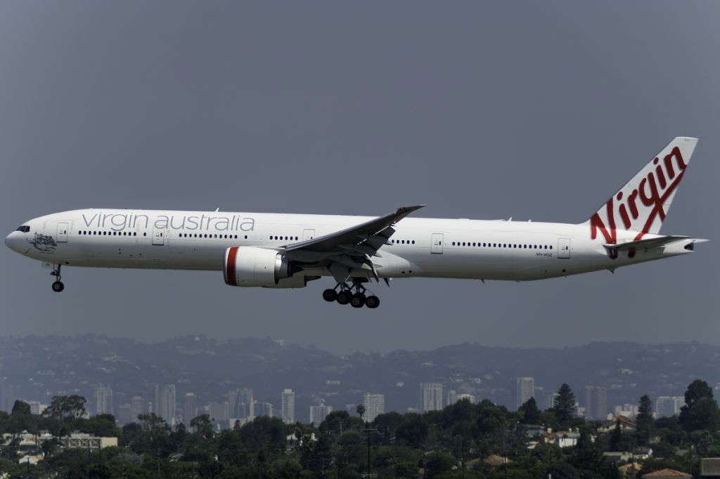 BOEING 777-300ER (VH-VOZ) - With LA in the background these Aussies are in for a great trip