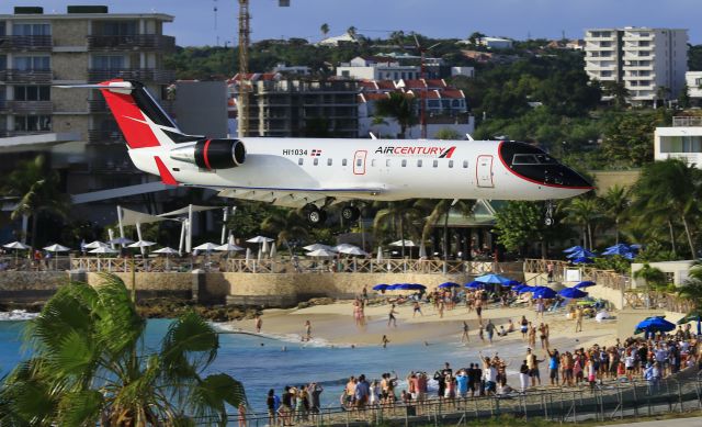 Canadair Regional Jet CRJ-200 (HI1034) - AirCentry HI1034 landing at St Maarten