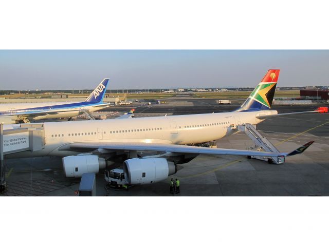 Airbus A340-600 (ZS-SNA) - At Frankfurt, Germany.