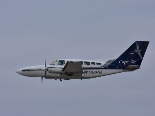 Cessna 402 (N160PB) - Cape Air Cessna 402C departs for KSTL.