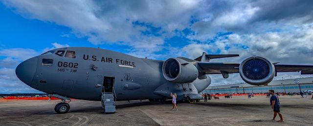 Boeing Globemaster III (93-0602) - 145th Airlift Wing - 93-0602 Boeing C-17 Globemaster III c/n 50022/F21 - NAS Oceana Air Show 2024 - br /Naval Air Station (NAS) Oceana KNTU br /Virginia Beach, Virginiabr /Photo: Monica Elise Del Corobr /September 22, 2024br /(TDelCoro)