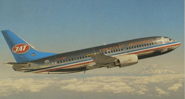 BOEING 737-300 (YU-AND) - scanned from postcardbr /br /JAT Yugoslav airlines