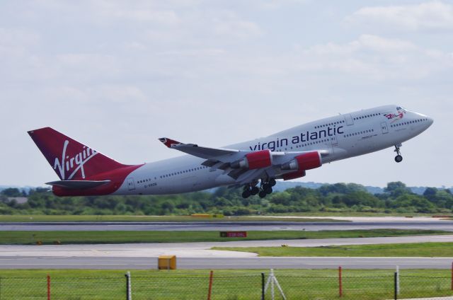 Boeing 747-400 (G-VROS) - Virgin Atlantic 747 manchester Aiirport 14 June 2011