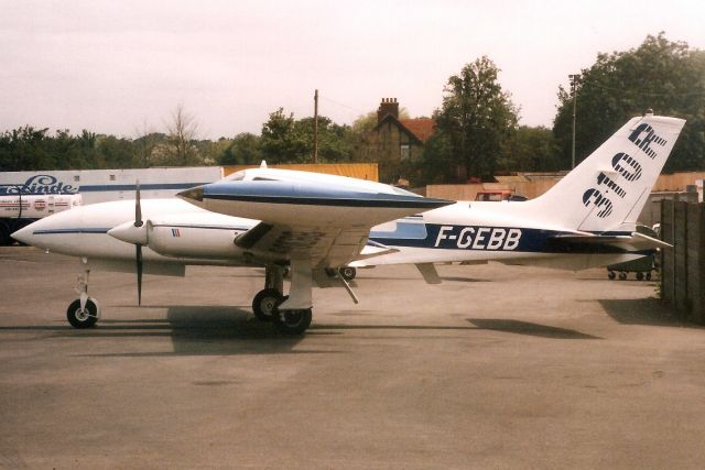 Cessna 310 (F-GEBB) - Seen here in Jul-97.br /br /Reregistered G-MPBI 21-Jul-97,br /then N310UK 13-Aug-11.