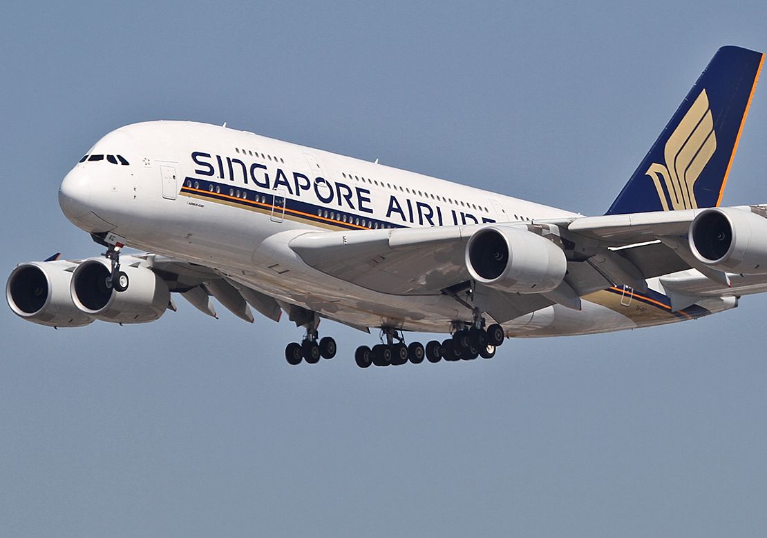 Airbus A380-800 (9V-SKC) - Landing at the LAX.