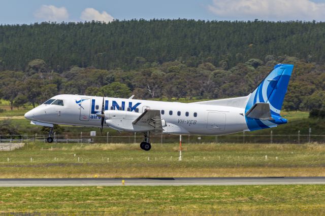 Saab 340 (VH-VEB) - Link Airways (VH-VEB) Saab 340B landing at Canberra Airport.