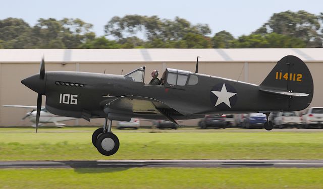 CURTISS Warhawk (VH-HWK) - Judy Pay's restored Curtiss P40F with the Merlin engine