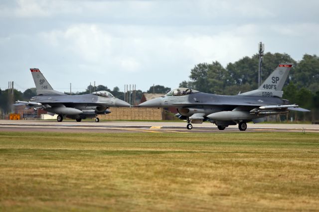 Lockheed F-16 Fighting Falcon — - Holding short RW 24 at Lakenheath, UK