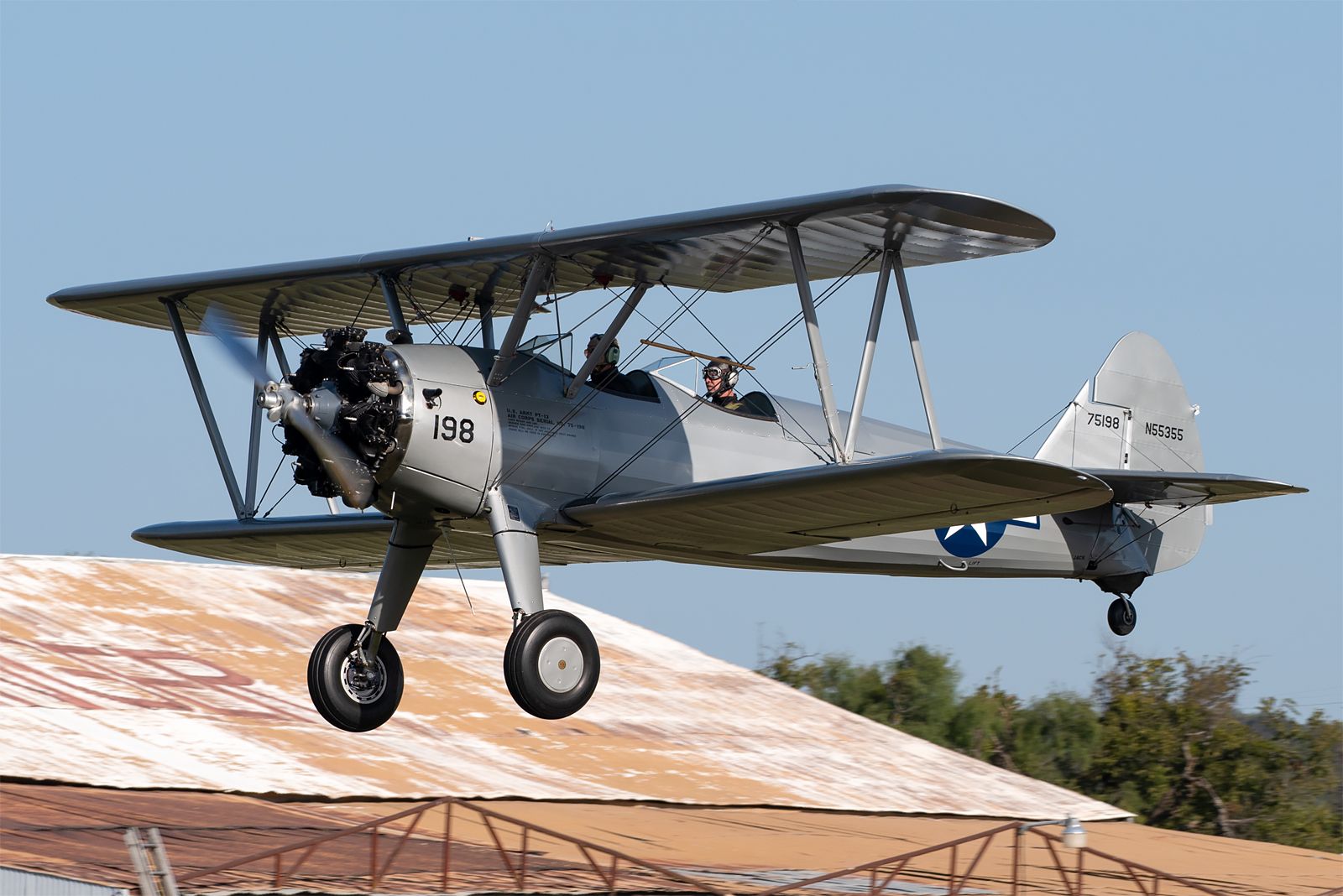 Boeing PT-17 Kaydet (N55355) - I just love silver Stearmans. So elegant!