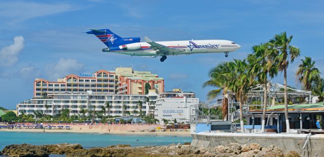 Boeing 727-100 (N495AJ) - Maho Bay St. Maarten...always beauitiful!