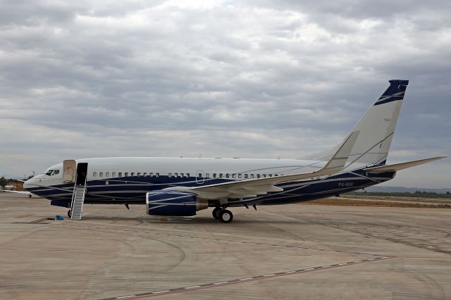 Boeing 737-700 (P4-NGK) - Private Boeing 737 at Tarragona, Spain June 10, 2012. Tarragona is one of earliest Roman settlements in Spain - P4 interestingly is the island of Arruba in the Caribbean, near Venezuela.