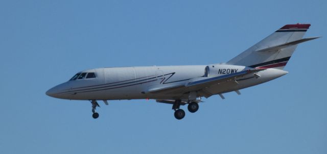 Dassault Falcon 20 (N20WK) - About to touch down is this 1974 Dassault Falcon 20F in the Winter of 2025.