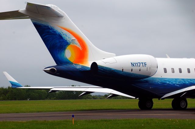Bombardier Global Express (N117TF) - Beautiful Paint job on the tail of this Global Express. Taken at KOXC