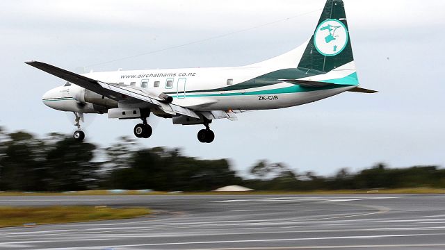 CONVAIR CV-580 (ZK-CIB) - The second flight into Kerikeri carrying freight. ZK-CIB was in Kerikeri earlier in the morning before flying to Napier and returning in the evening. Photo is a still from video I shot from the outdoor public viewing area at KKE.