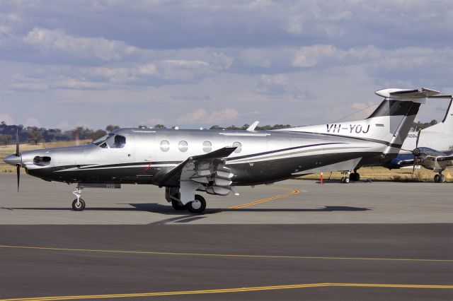 Pilatus PC-12 (VH-YOJ) - Zauner Constructions (VH-YOJ) PC-12-47E taxiing at Wagga Wagga Airport