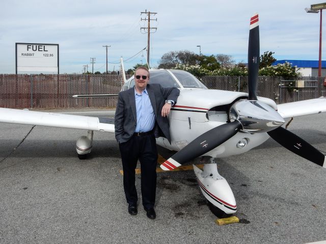 Piper Saratoga (N8924N) - Me leaning on N8924N on the ramp at KSQL.