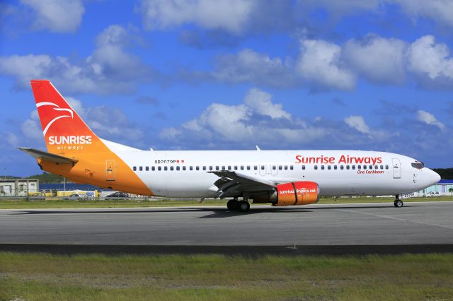 BOEING 737-300 (OB2079P) - Sunrise Airways arriving at St Maarten.